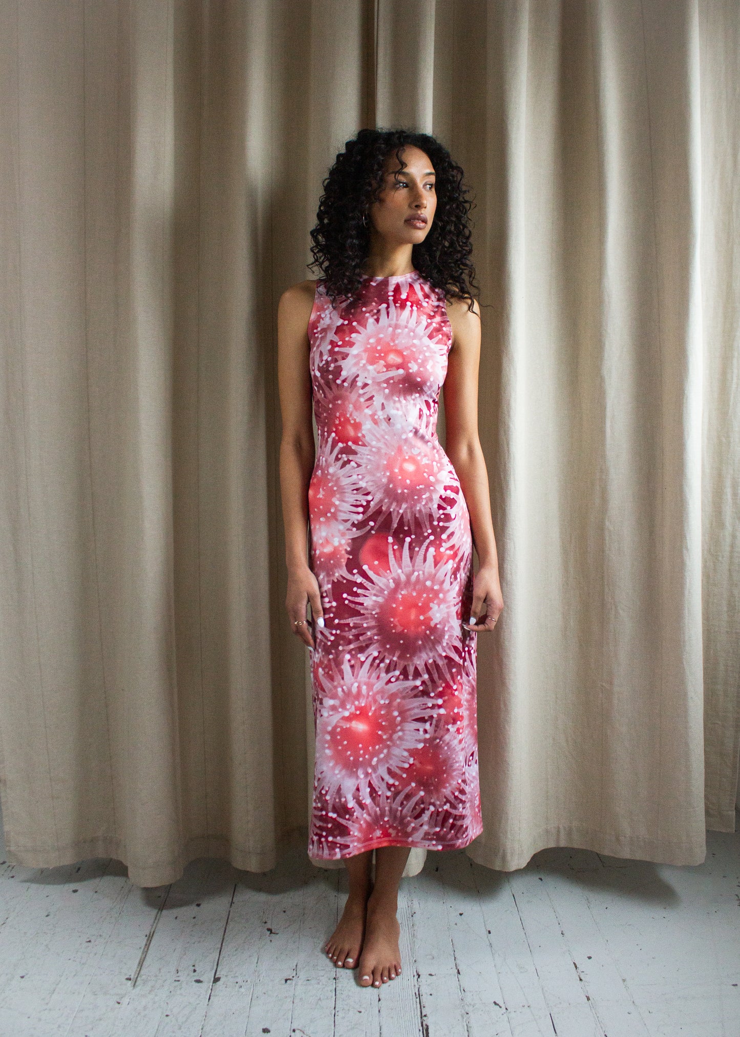 Nemo High Neck Midi Dress