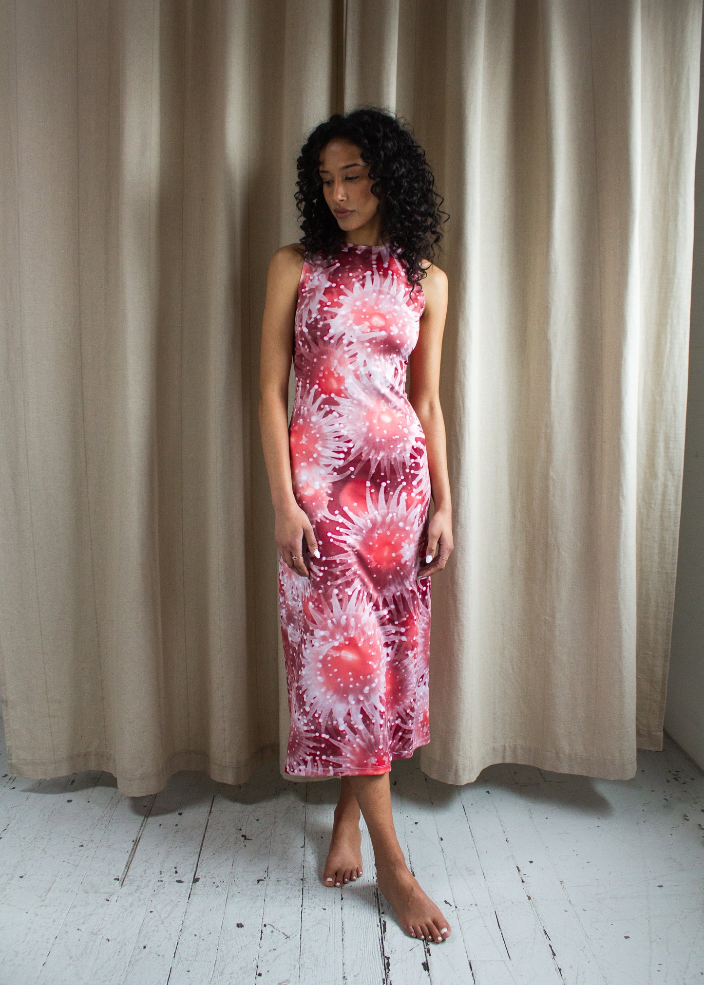 Nemo High Neck Midi Dress