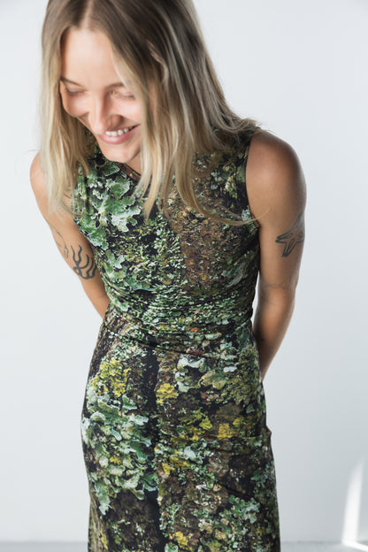 Cosma High Neck Midi Dress