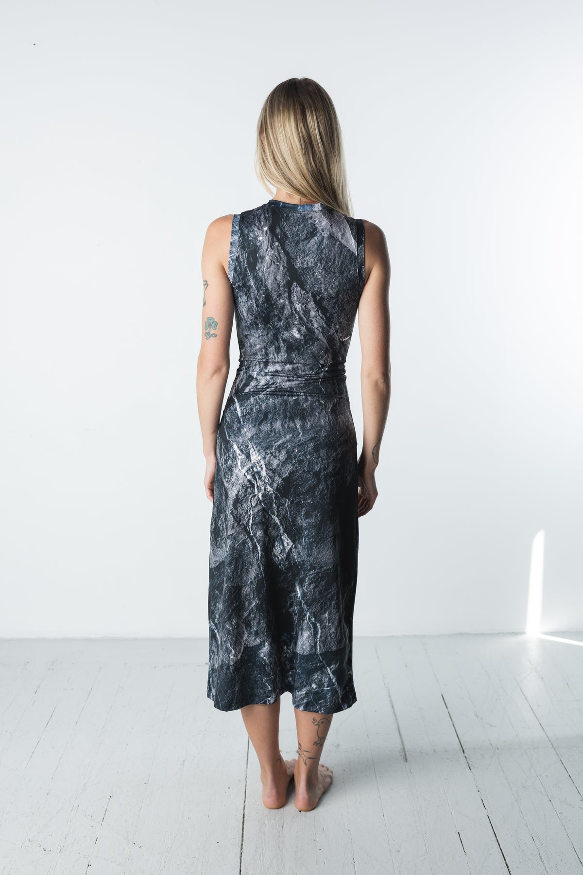 Stone High Neck Midi Dress