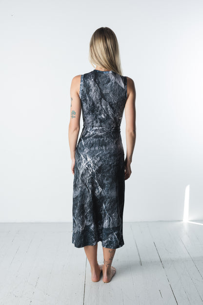 Stone High Neck Midi Dress