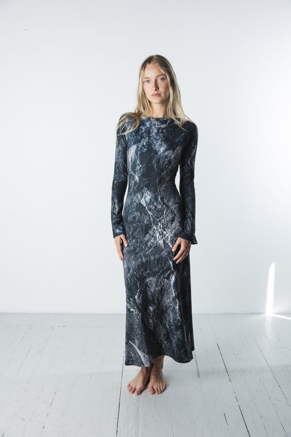 Stone Long Sleeve Midi Dress