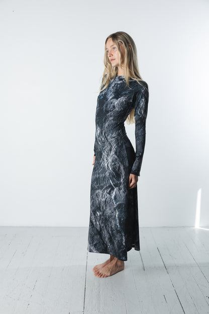 Stone Long Sleeve Midi Dress