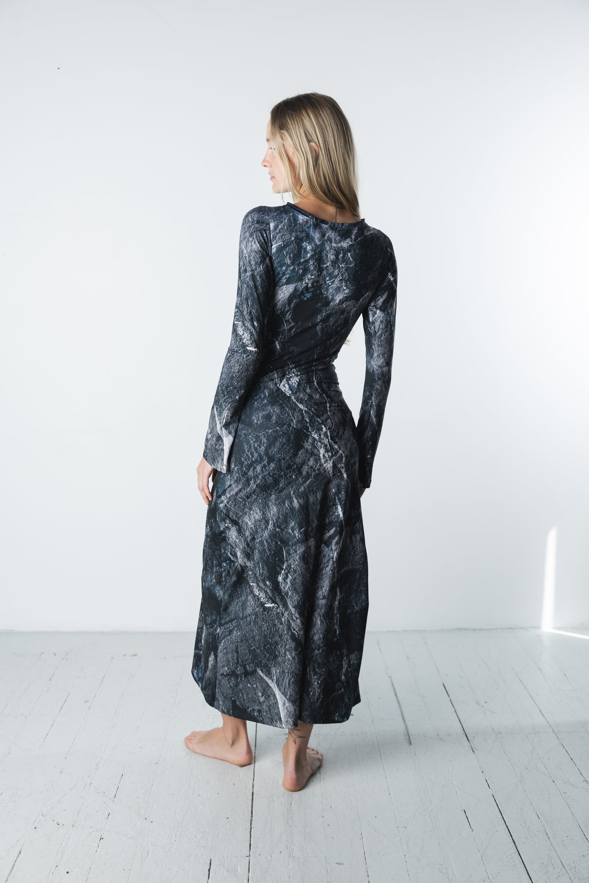 Stone Long Sleeve Midi Dress