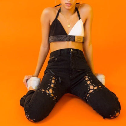 Black and White Reworked Bralette