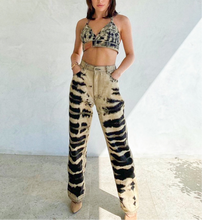 Load image into Gallery viewer, Black Tie Dye Denim Set
